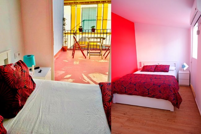 Habitación Doble con terraza. Sweet Sevilla Hostel