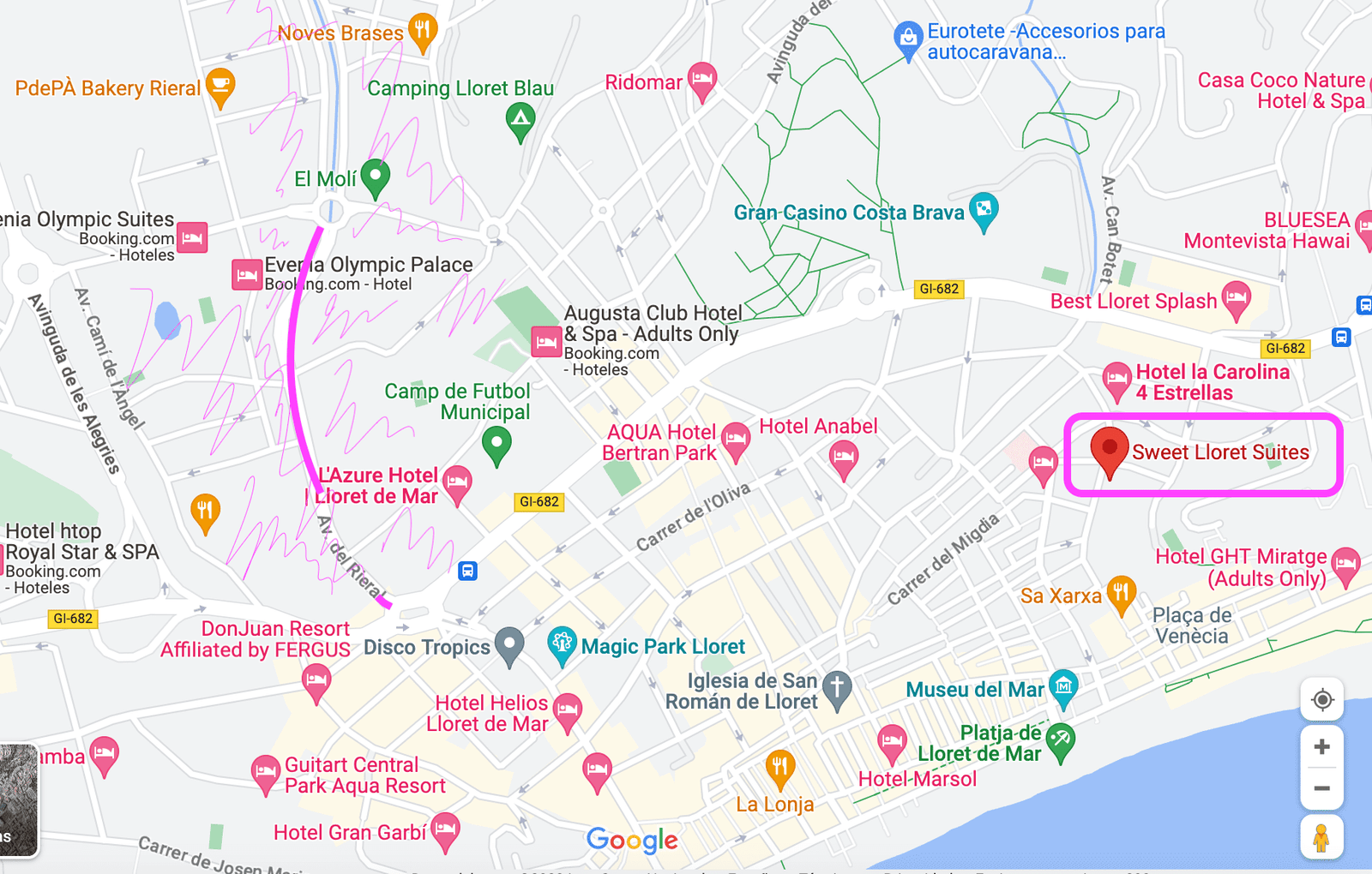 Guide for free parking in Lloret de Mar